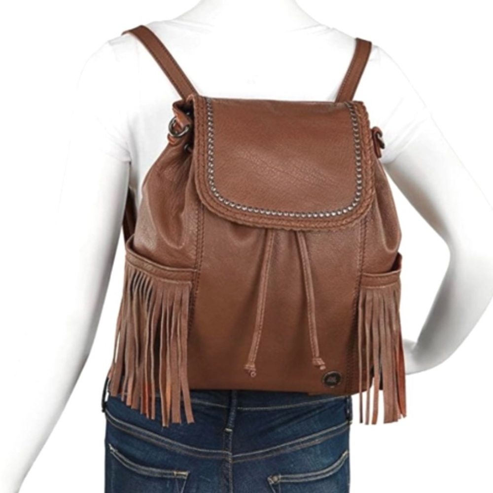 The Sak Avalon Fringed Convertible Backpack Handbag, Sierra Brown nwt - Picture 3 of 14